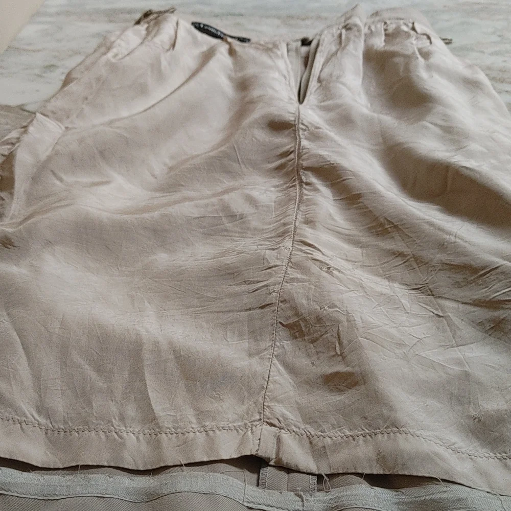 Vintage Louis Féraud Gabardine Worsted Wool Pleated w Pockets Skirt 2/4